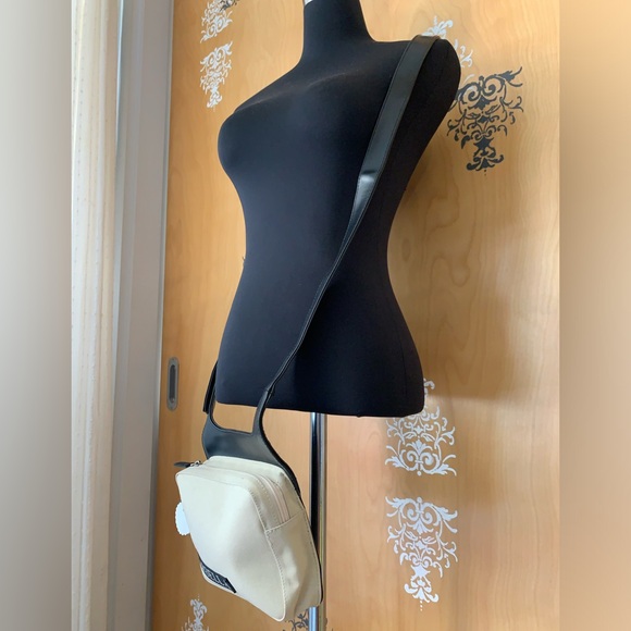 Vintage 90s Designer Marbella Cotton Shoulder Bag Leather Adjustable Strap - Picture 8 of 17